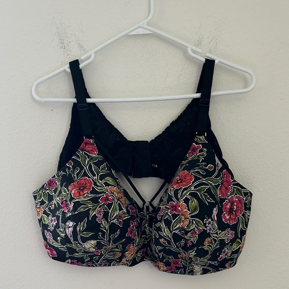 Torrid Black Floral Women's Bra